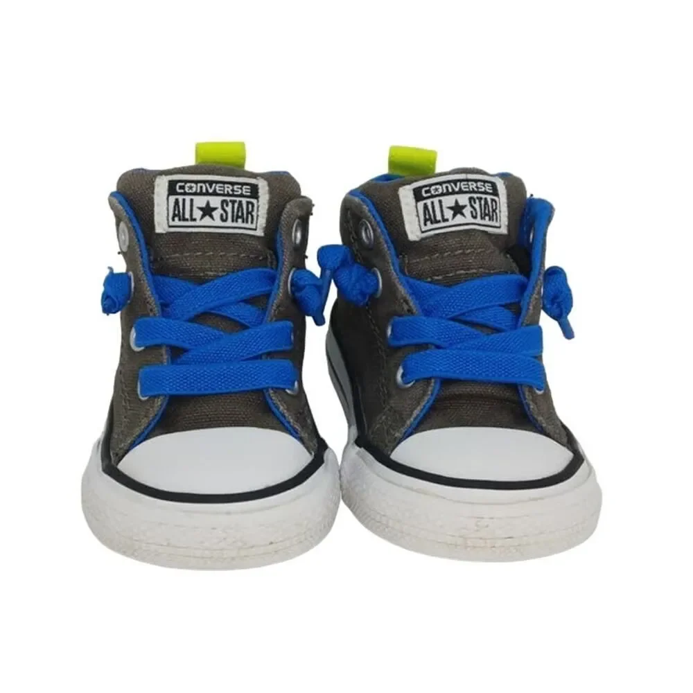 CONVERSE AS Chuck Taylor Toddler HiTop Gray/Blue Sneakers - Size: 4